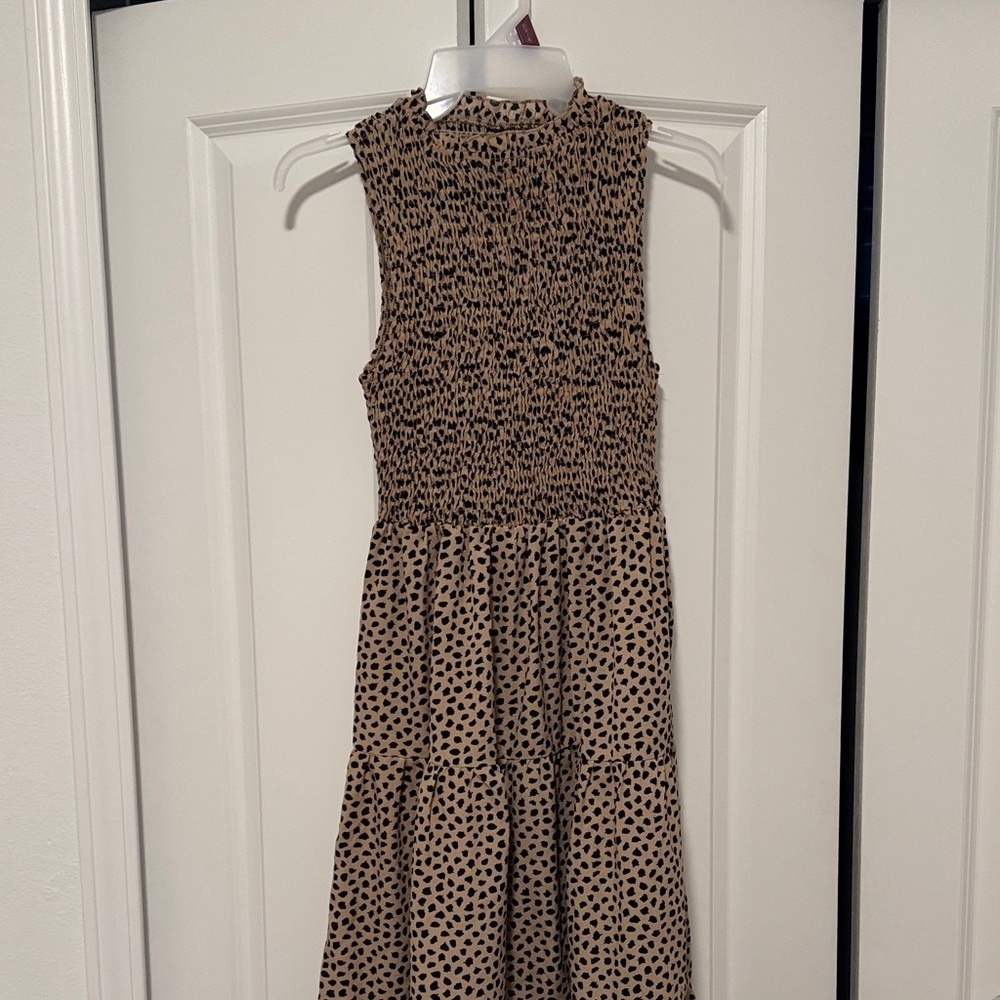 Elegant Black and Tan Sleeveless Dress